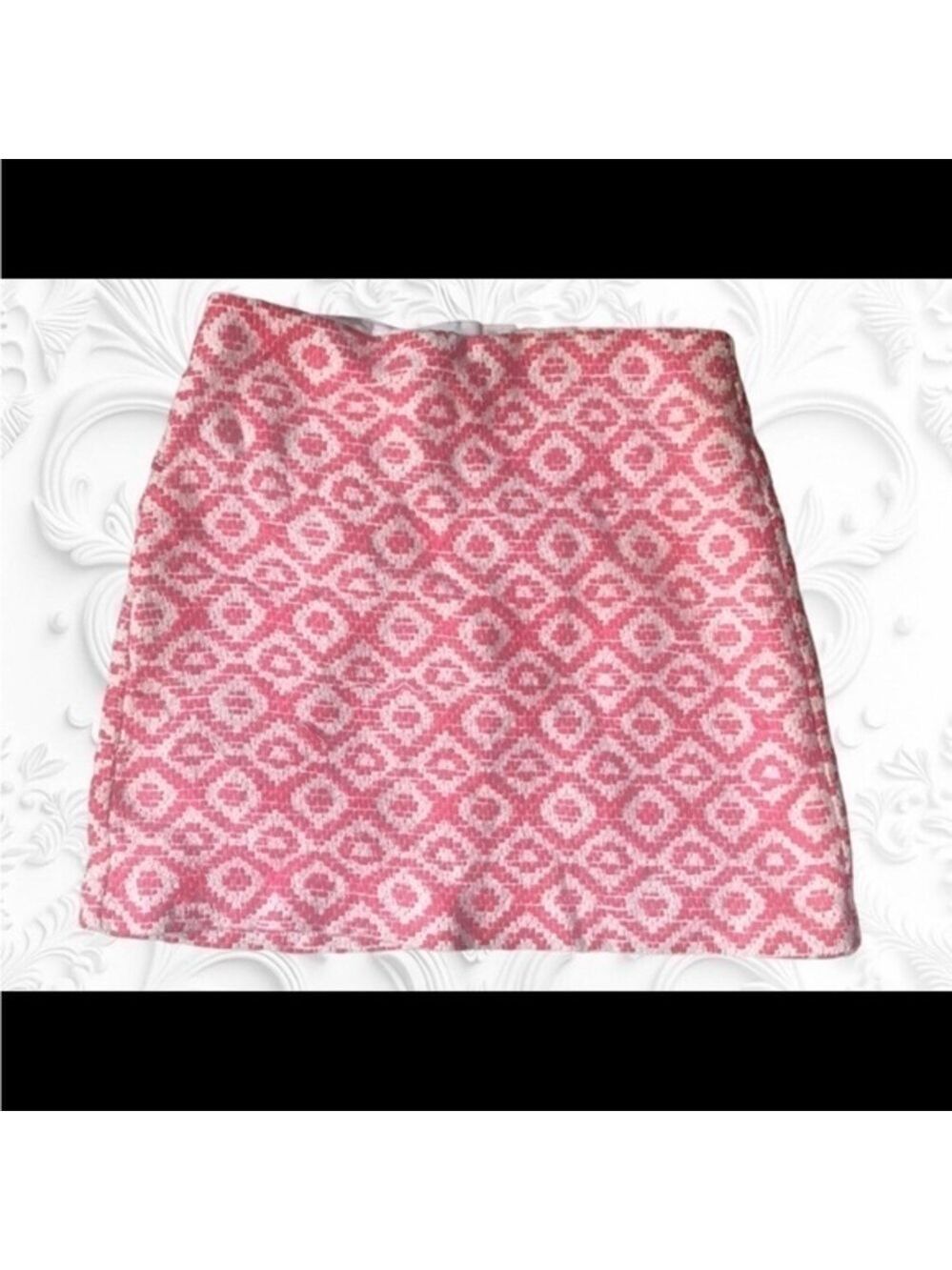 LOFT Jacquard Mini Skirt Red/White Size 10